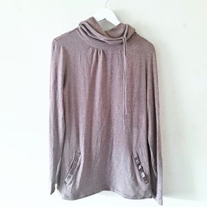 Lands' End Cowlneck w/Drawstring L/S Sweatshirt -S